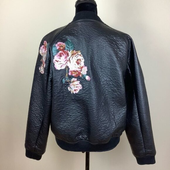 BOMBER JOE’S VEGAN LEATHER EMBROIDERED JACKET - Picture 7 of 11